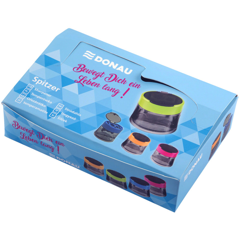 Dosenspitzer doppelt, 8/12 mm, transparent sortiert DONAU 7821008-99 DONAU 7821008-99 Display