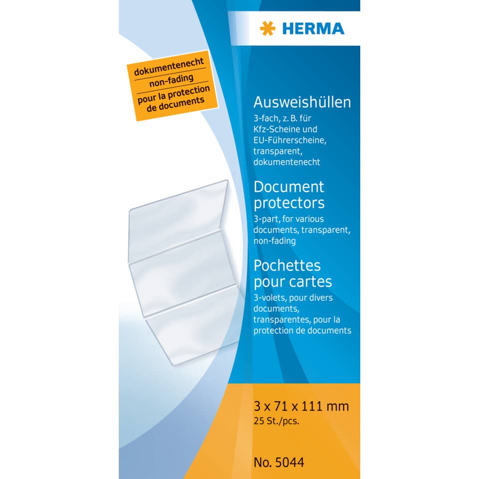 Ausweisklapphülle für Führerschein, 111x214mm, transparent HERMA 5044 HERMA 5044 Führerschein neu