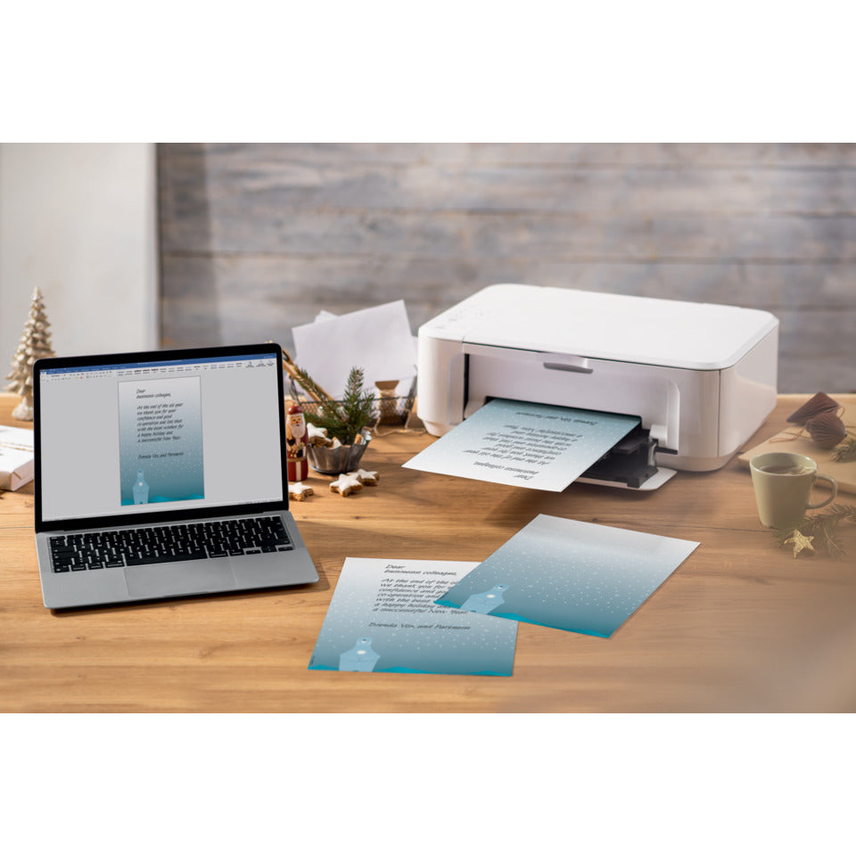 Weihnachts-Motiv-Papier Polar bear with candle, A4, 90g/m², 25 Blatt SIGEL DP259 SIGEL DP259 90g A4 petrol