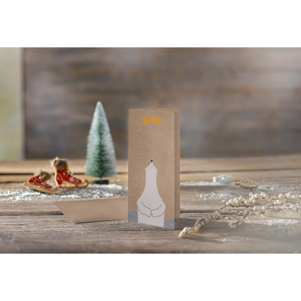 Weihnachtskarte Polar bear with shooting star, DL, 225g/m², 10 Stück SIGEL DS078 SIGEL DS078 DIN lang 225g/m²