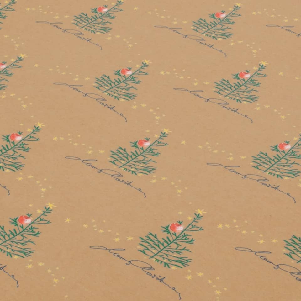 Weihnachts-Geschenkpapier Christmas with apples, 50cmx5m, 100g/m², natur SIGEL GP123 SIGEL GP123 100g/m² natur