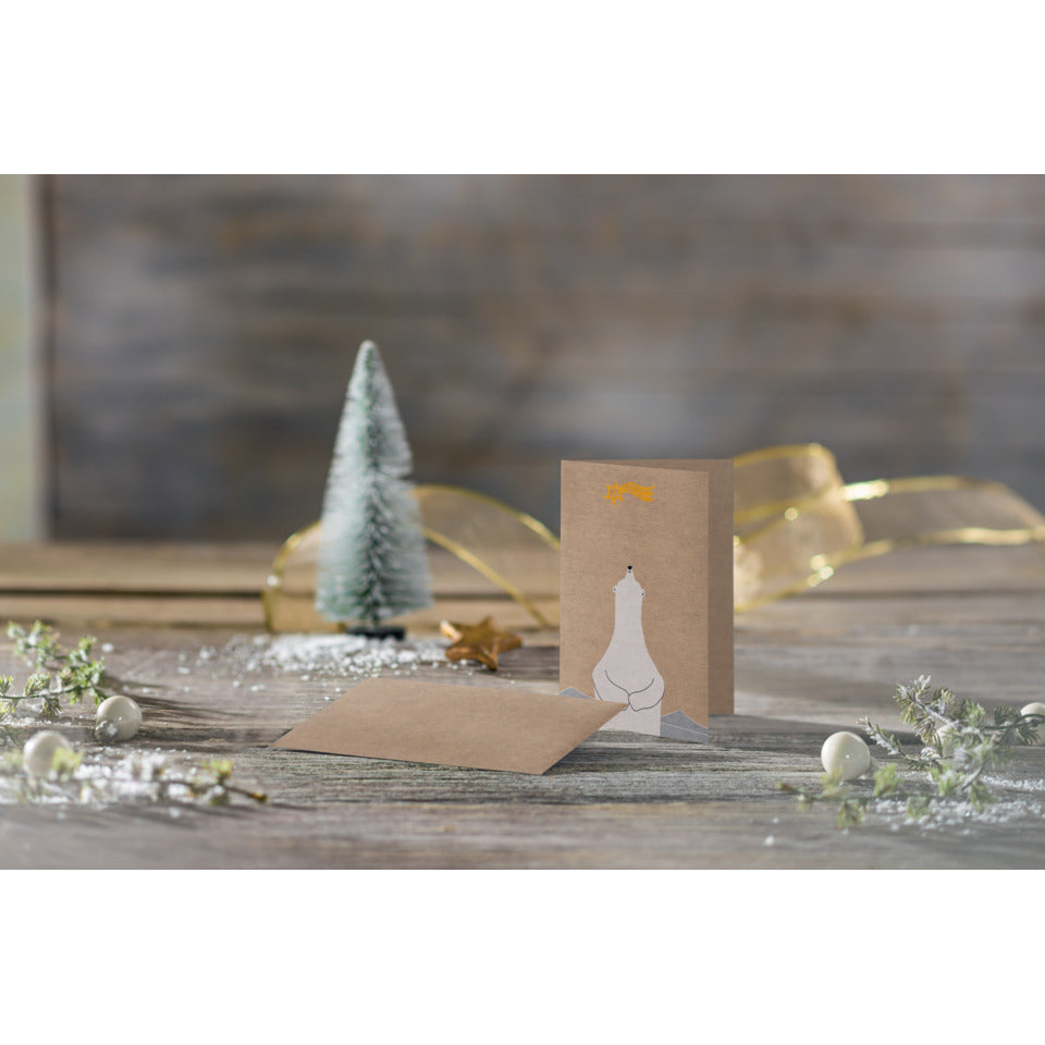 Weihnachtskarte Polar bear with candle, A6, 225g/m², 0 Stück SIGEL DS084 SIGEL DS084 A6 225g/m²