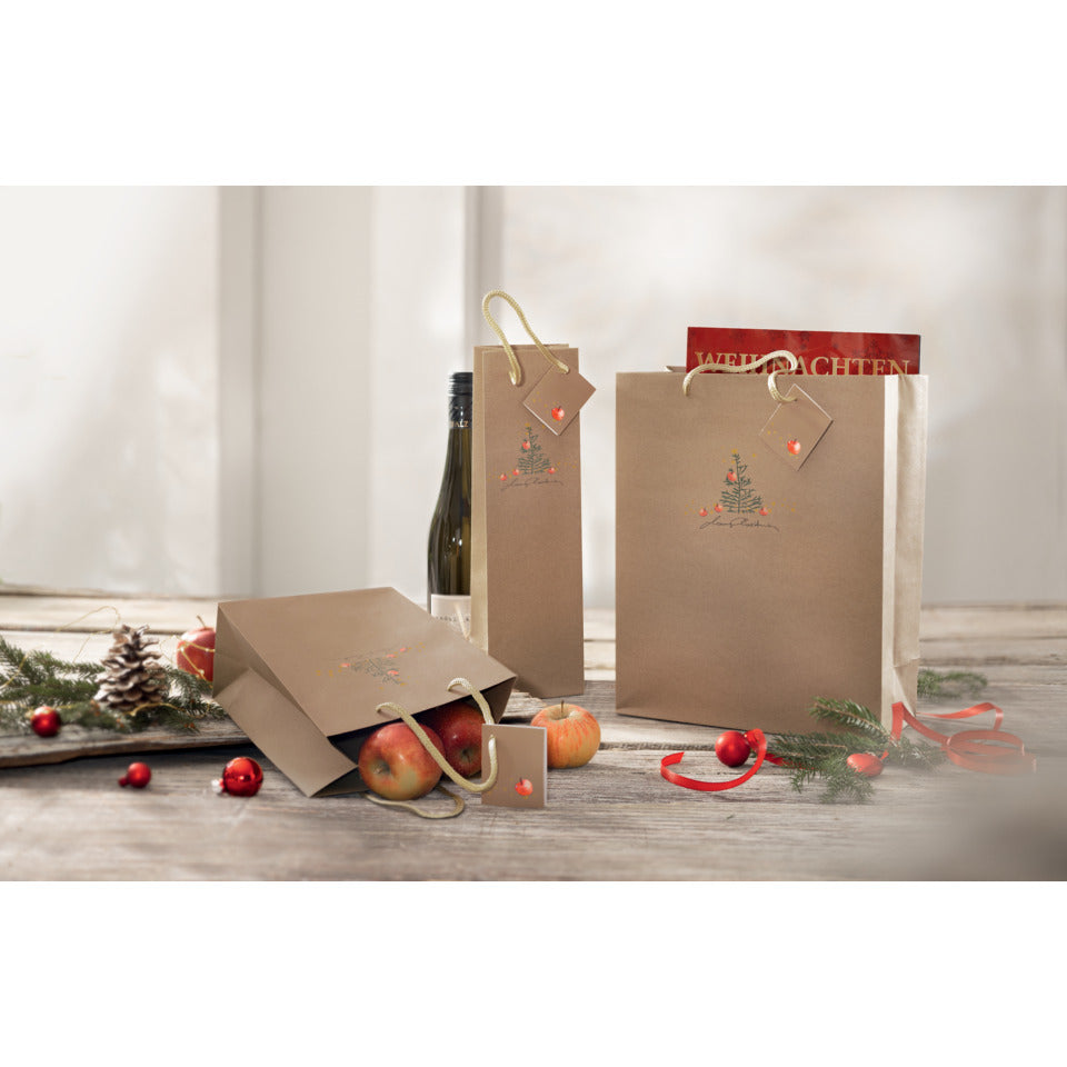 Weihnachts-Geschenktragetasche Christmas with apples, 26x33x12cm SIGEL GT040 SIGEL GT040 33x26x12cm