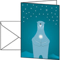 Weihnachtskarte Polar bear with candle, A6, 250g/m², 10 Stück SIGEL DS077 SIGEL DS077 A6 250g/m²