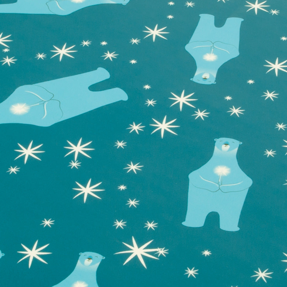 Weihnachts-Geschenkpapier Polar bear with candle, 50cmx5m, 80g/m² SIGEL GP119 SIGEL GP119 80g/m²