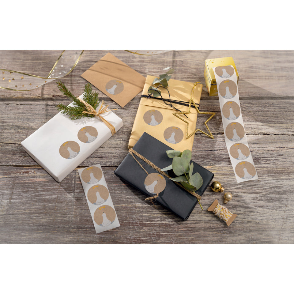 Weihnachts-Rollensticker Polar bear with shooting star, 47x47mm, 200 Stück SIGEL CS121 SIGEL CS121 Rund D47mm