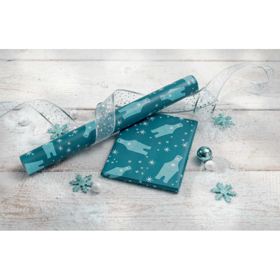 Weihnachts-Geschenkpapier Polar bear with candle, 50cmx5m, 80g/m² SIGEL GP119 SIGEL GP119 80g/m²