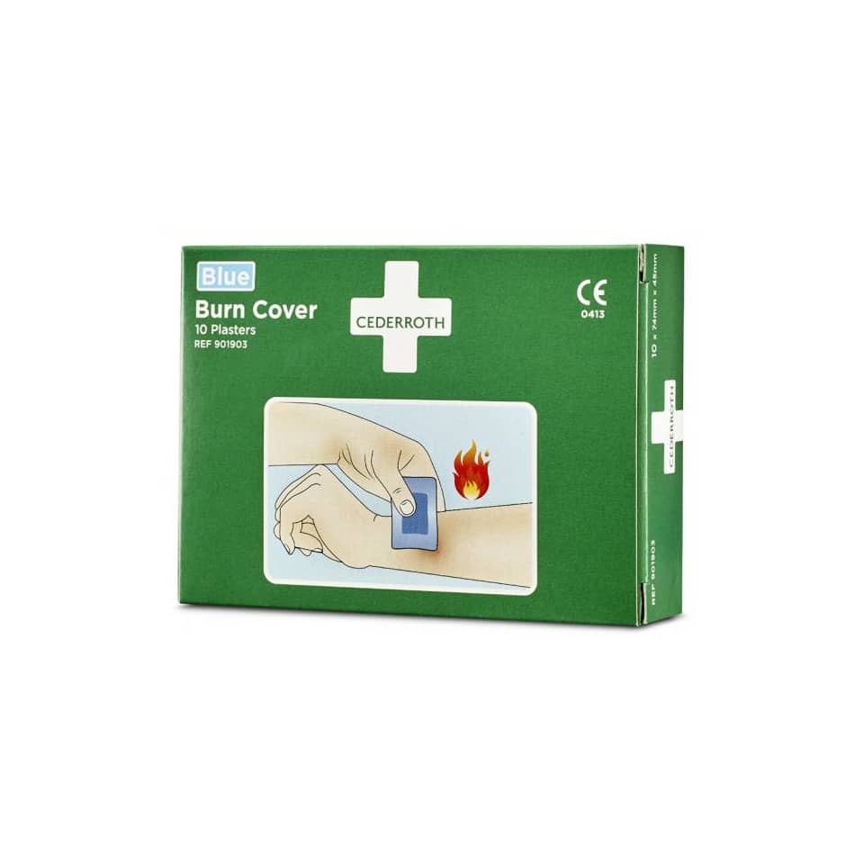 Verbrennungspflaster Burn Cover, 74 x 45 mm,  10 Stück, blau CEDERROTH 901903 CEDERROTH 901903 74x45mm
