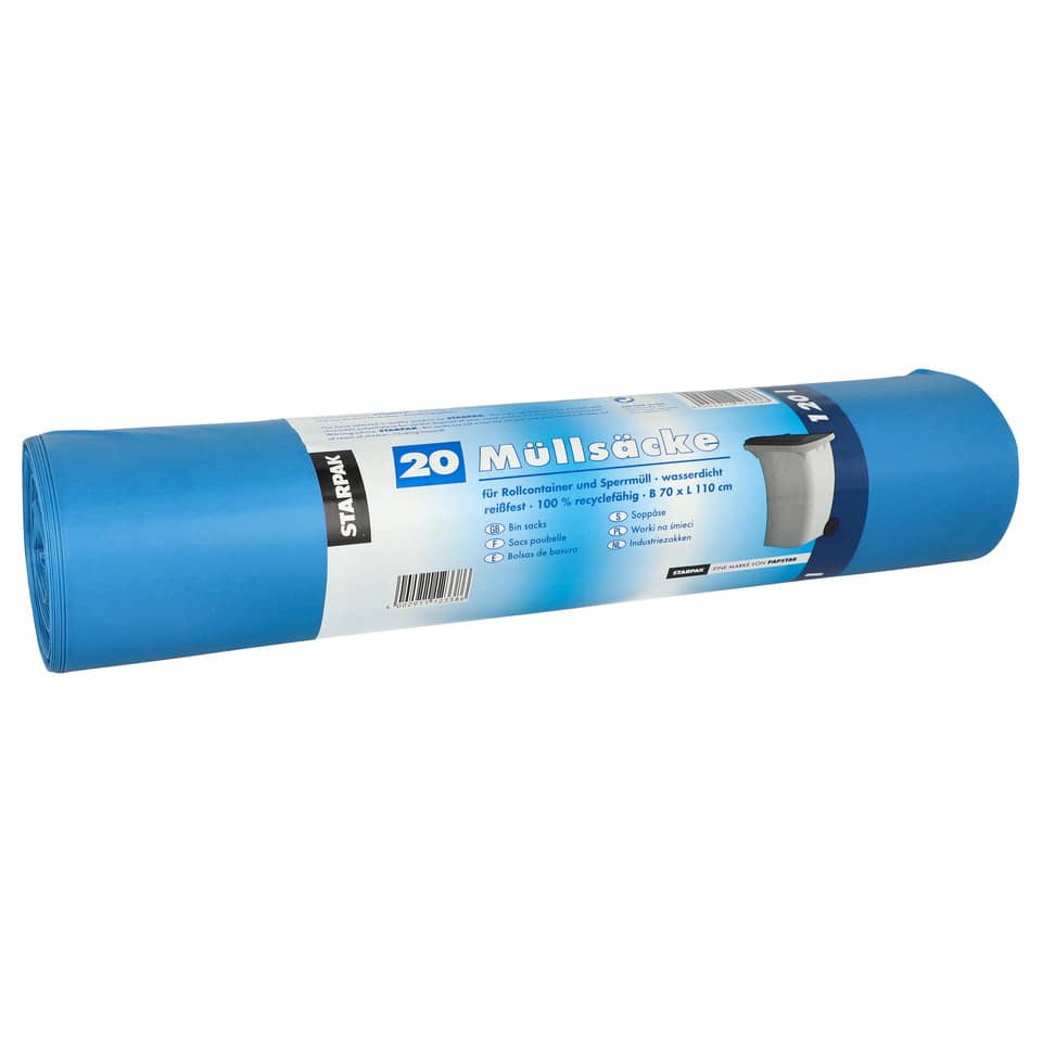 Müllbeutel, 120L, 20 Stück, blau STARPAK 12338 STARPAK 12338 LDPE 120Liter