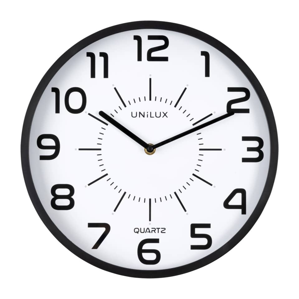 Wanduhr POP schwarz leise schleichende Zeiger Ø 30 cm UNILUX 400094281