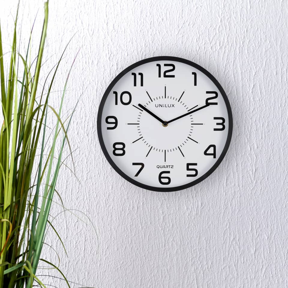 Wanduhr POP schwarz leise schleichende Zeiger Ø 30 cm UNILUX 400094281