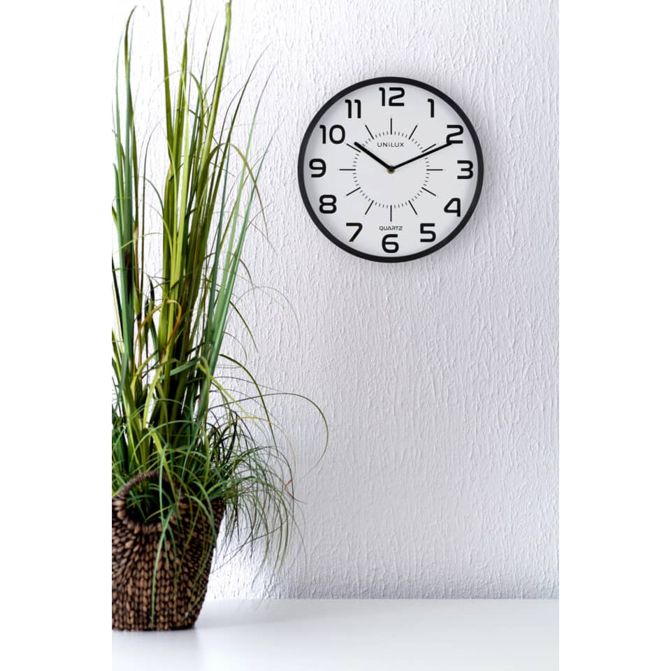 Wanduhr POP schwarz leise schleichende Zeiger Ø 30 cm UNILUX 400094281
