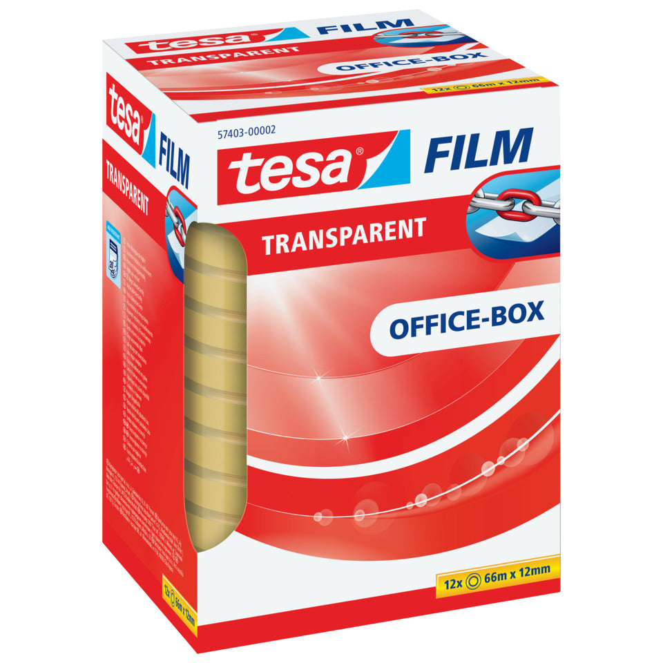 Klebefilm tesafilm® Office-Box, 66mx12mm, 12 Rollen, transparent TESA 57403-00002-01 TESA 57403-00002-01 Office Box