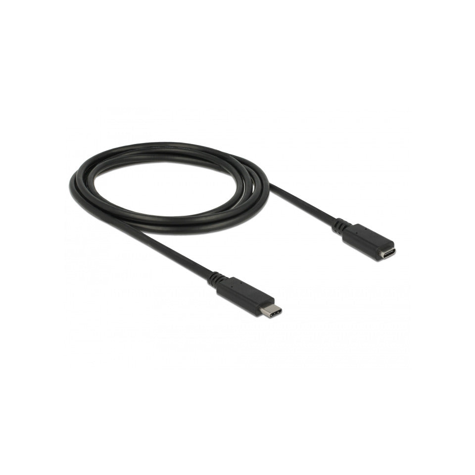 Verlängerungskabel SuperSpeed USB (USB 3.1 Gen 1) USB Type-C™ Stecker > Buchse 3 A 2,0 m schwarz DELOCK 268034