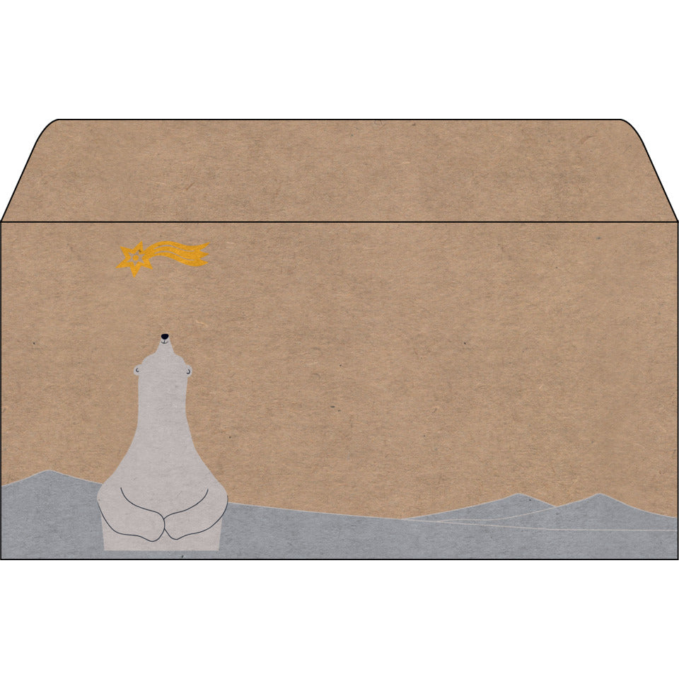 Weihnachtens-Umschlag Polar bear with shooting star, DL, 100g/m², 25 Stück SIGEL DU260 SIGEL DU260 C5/6 100g/m²