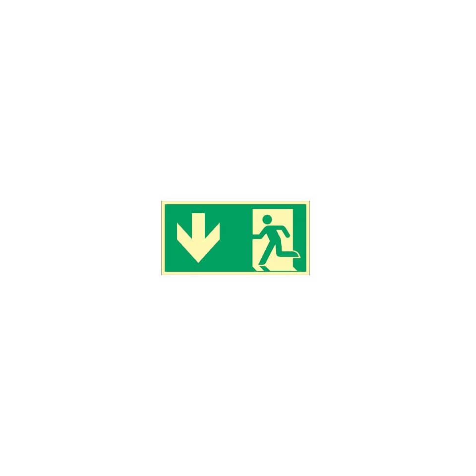 Hinweisschild "Rettungsweg abwärts gehen" ISO 7010 148 x 297 mm   Kunststoff MOEDEL 60861 MOEDEL 60861 nachl. 297x148mm