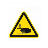 Warnung vor Handverletzungen ISO 7010, Folie selbstklebend, 10 cm Seitenlänge