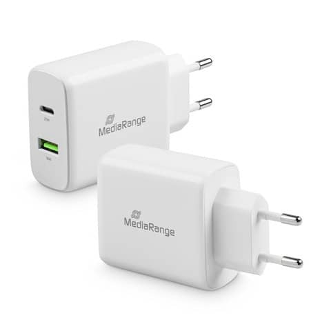 Ladegerät Steckdose USB-A/USB-C weiß