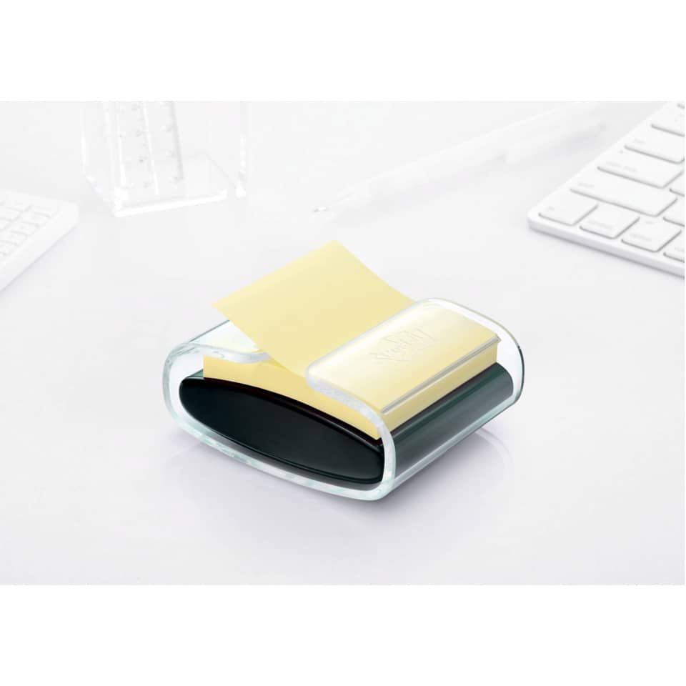 Haftnotizspender Super Sticky Z-Notes+1 Block, schwarz/transparent POST-IT PRO-B1Y POST-IT PRO-B1Y +1Bk SupSticky