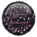 Folienballon Herzlichen Glückwunsch, Ø43cm, sparkling pink AMSCAN 3771501 AMSCAN 3771501 Sparkling 43cm D.