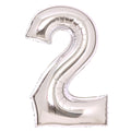 Folienballon Zahl 2, 95x68cm, silber AMSCAN 9913227 AMSCAN 9913227/1-10243 66cm