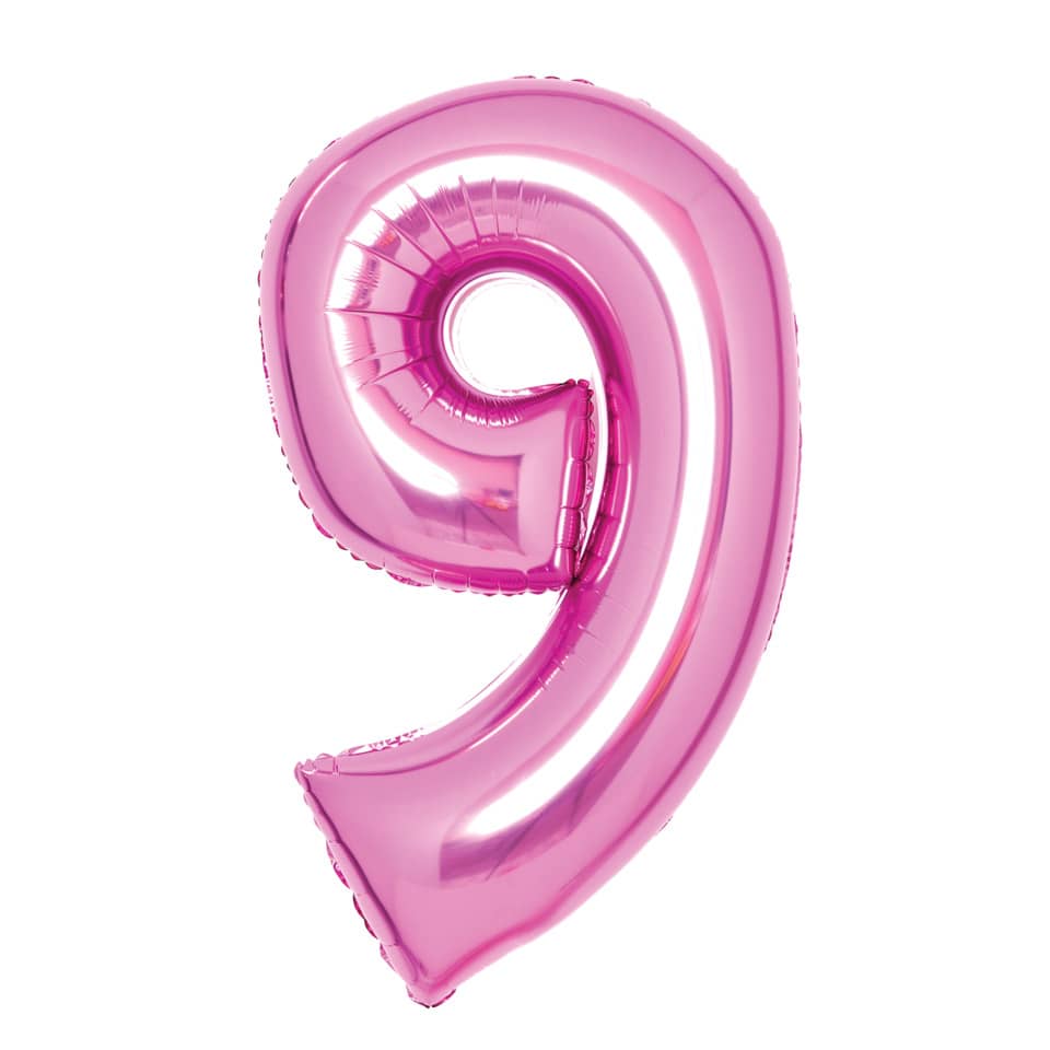 Folienballon Zahl 9, 74x47cm, pink AMSCAN 9914049 AMSCAN 9914049/1-10270 74x47cm