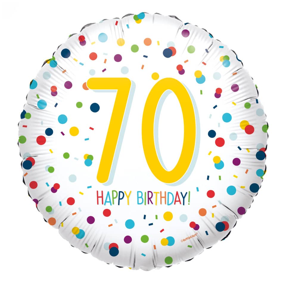 Folienballon Konfetti Happy Birthday, 70 . Geburtstag AMSCAN 4201775