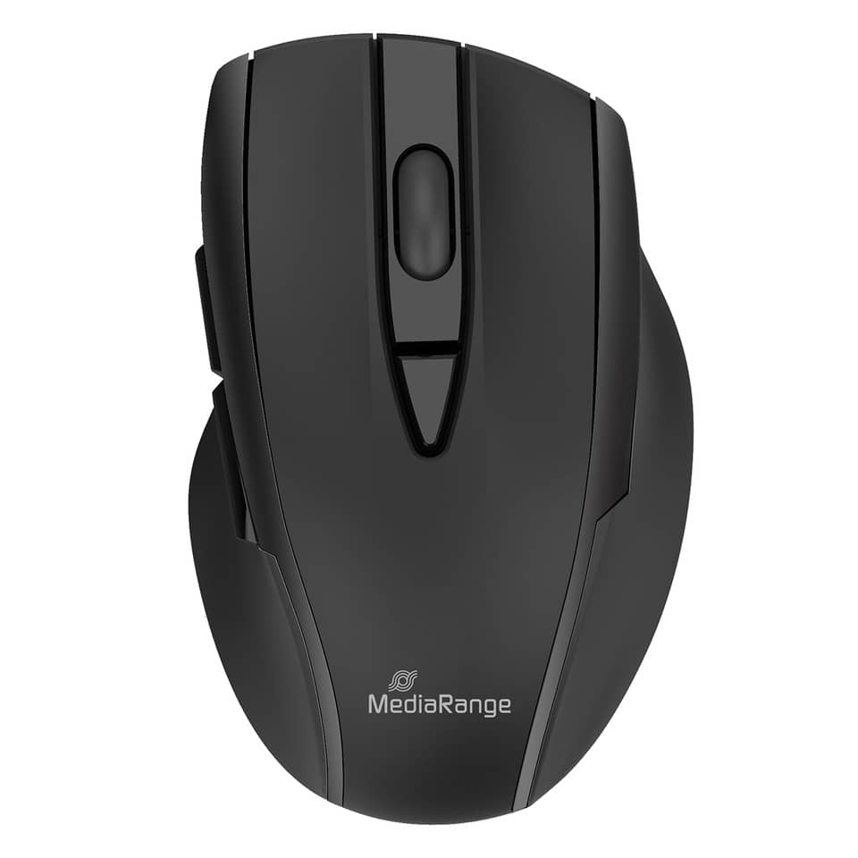 Maus, 5 Tasten, 2400dpi, kabellos, optisch, schwarz MEDIARANGE MROS217