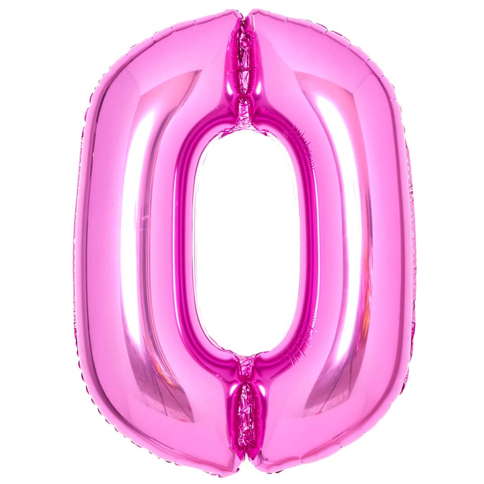 Folienballon Zahl 0, 67x47cm, pink AMSCAN 9914040 AMSCAN 9914040/1-10261 67x47cm