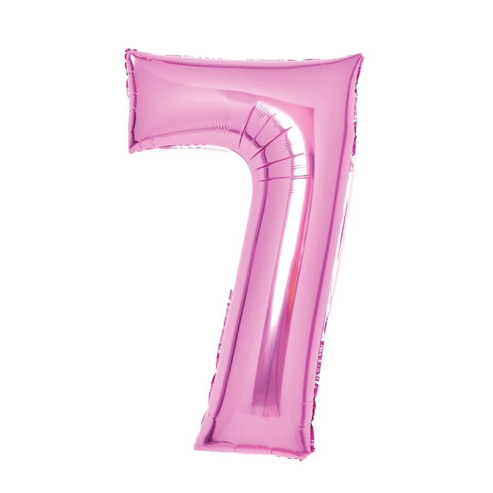 Folienballon Zahl 7, 70x45cm, pink AMSCAN 9914047 AMSCAN 9914047/1-10268 70x45cm