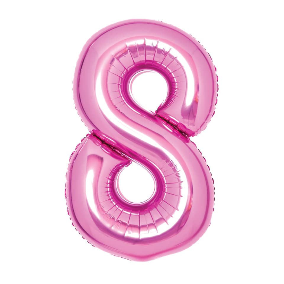 Folienballon Zahl 8, 47x49cm, pink AMSCAN 9914048 AMSCAN 9914048/1-10269 74x49cm