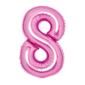 Folienballon Zahl 8, 47x49cm, pink AMSCAN 9914048 AMSCAN 9914048/1-10269 74x49cm