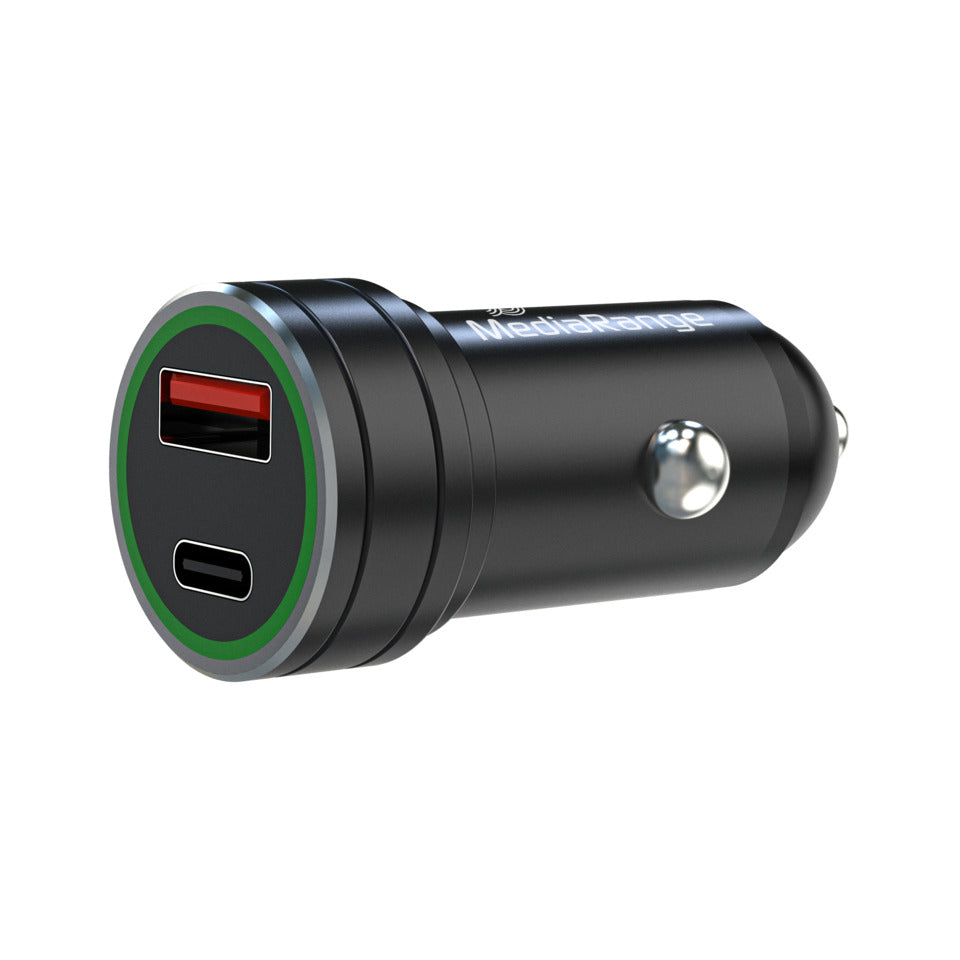 Ladegerät KFZ, USB-A/USB-C, schwarz MEDIARANGE MRMA120