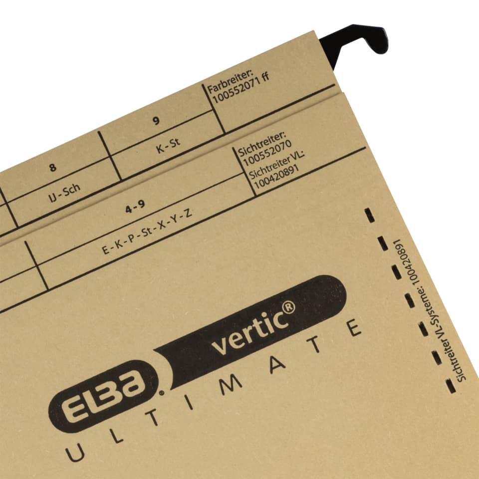 Hängehefter vertic Ultimate, A4, 230g/m², kaufmännische Heftung, braun ELBA 100081039 ELBA 100081039 85441 kfm.Heftung