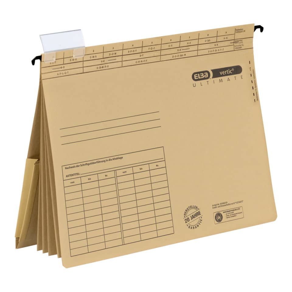 Hängehefter vertic Ultimate, A4, 240g/m², kaufmännische Heftung, braun ELBA 100082310 ELBA 100082310 85448 Personal-/Kredithef