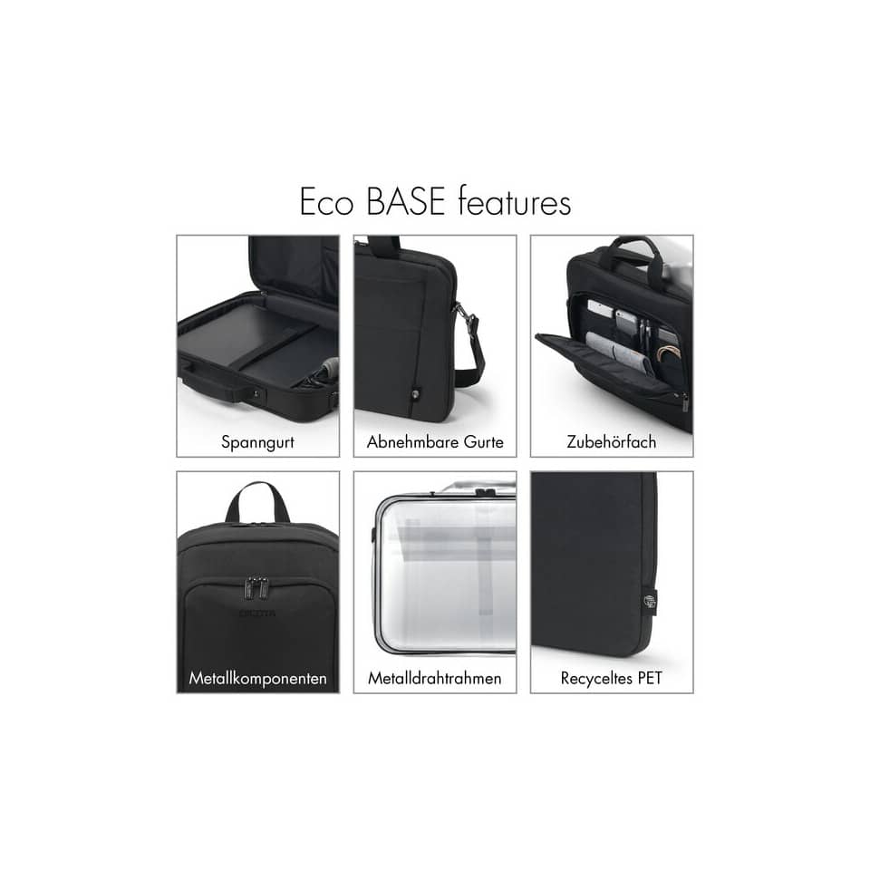 Notebooktasche Eco Multi Plus Base 15,6" schwarz DICOTA 304560 DICOTA D30491-RPET 304560