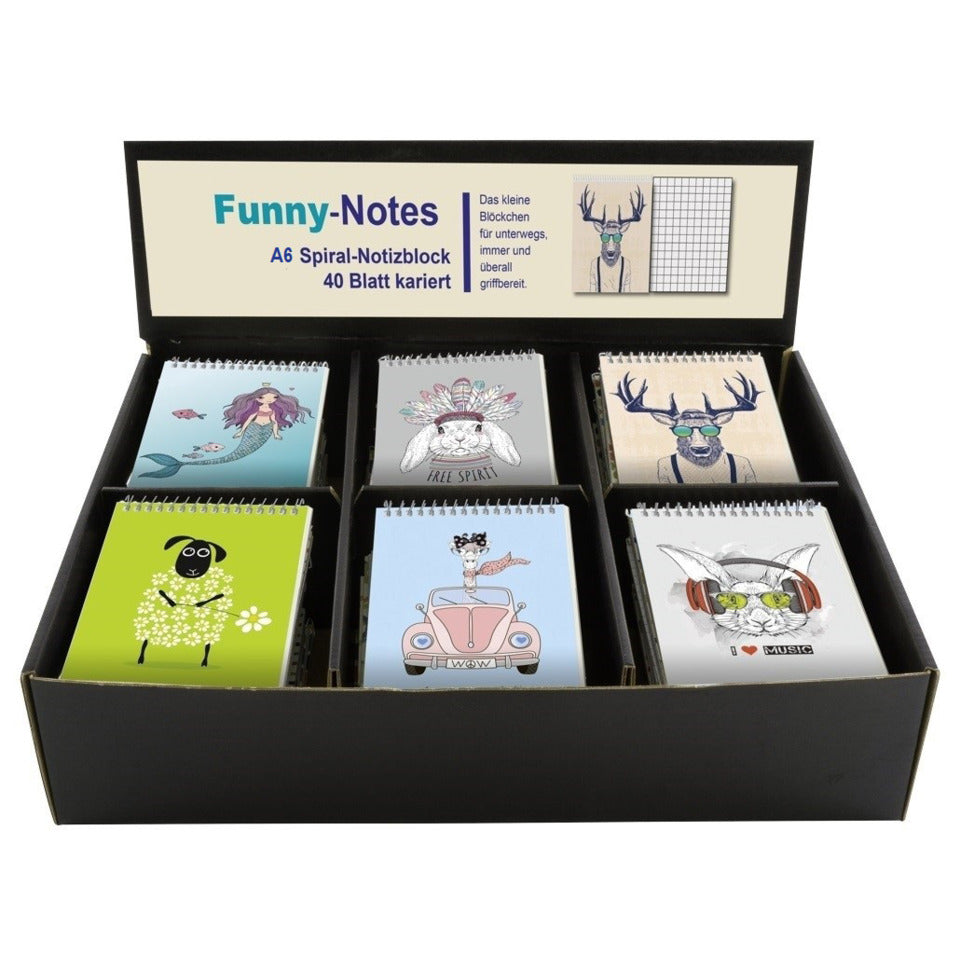 Spiralnotizblock Funny Notes, A6, sortiert VENCEREMOS 60740