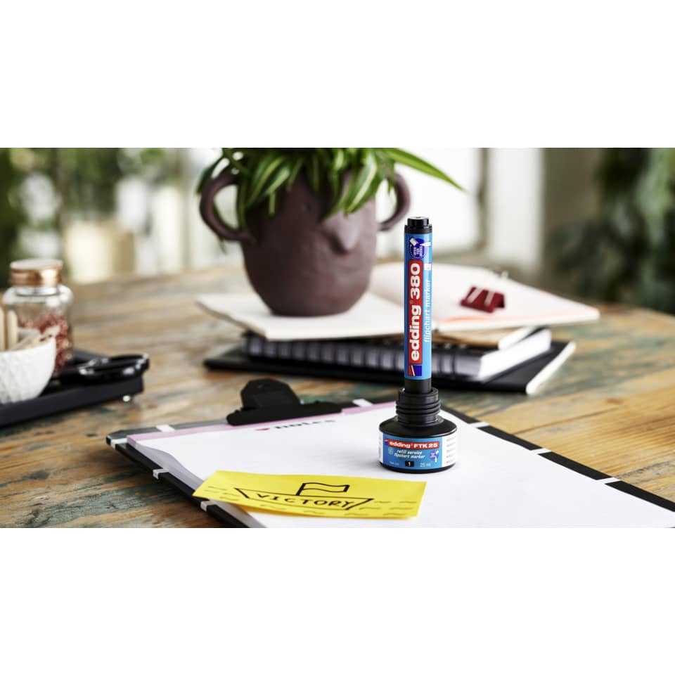 Nachfülltinte FTK 25, Flipchartmarker, 25ml, schwarz EDDING 4-FTK25001