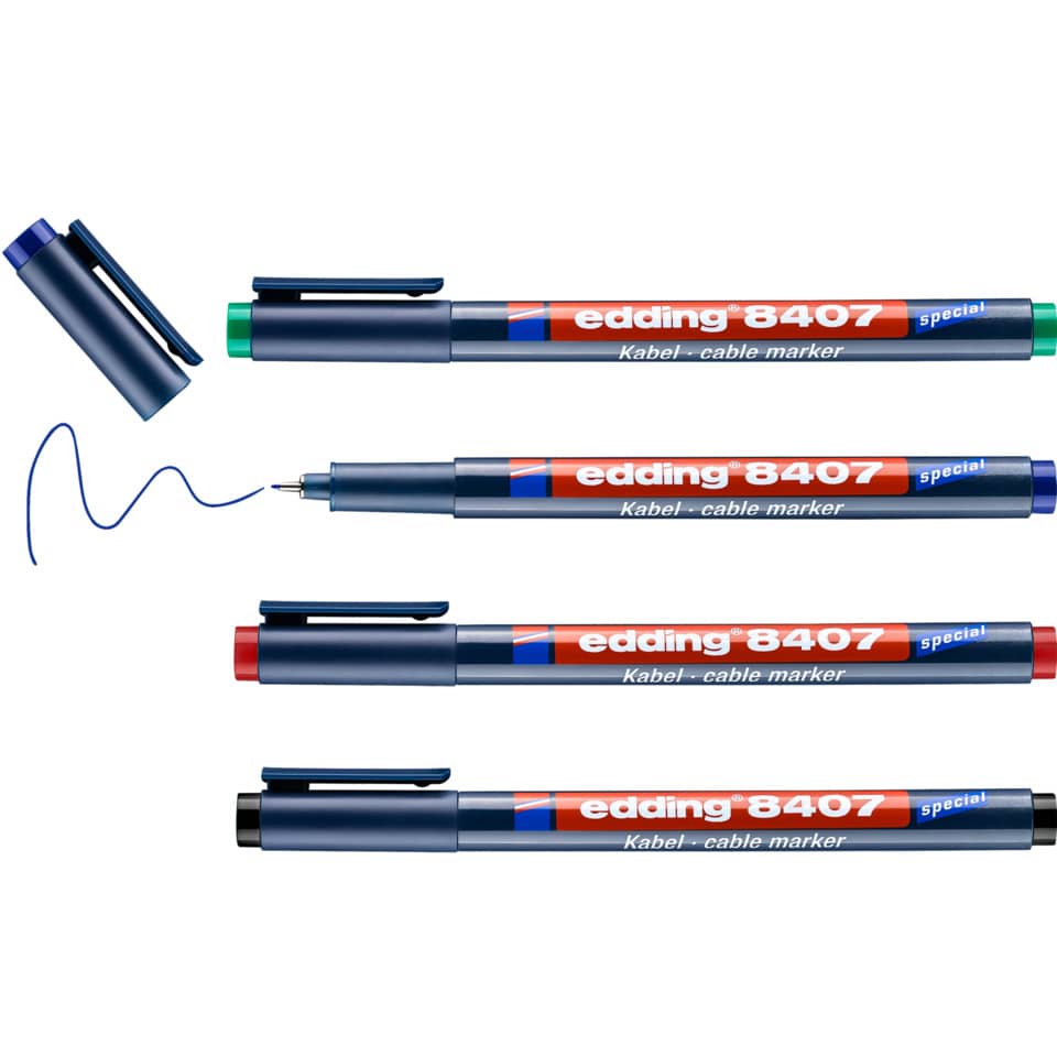 Kabelmarker 8407, 0,3mm, 4 Stück, sortiert EDDING 4-8407-4 EDDING 4-8407-4   0,3mm