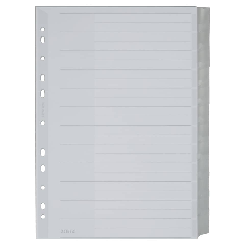 Plastikregister Blanko, A4, PP, 12 Blatt, grau LEITZ 1274-00-00