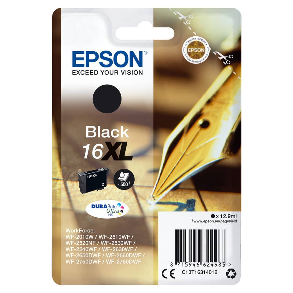 Inkjetpatrone Nr. 16XL schwarz   12,9ml EPSON C13T16314012 EPSON C13T16314012 12,9ml