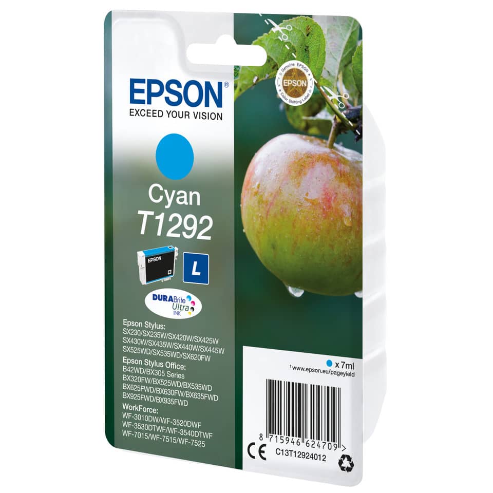 Inkjetpatrone T1292 cyan   11,2ml EPSON C13T12924012 EPSON C13T12924012 11,2ml