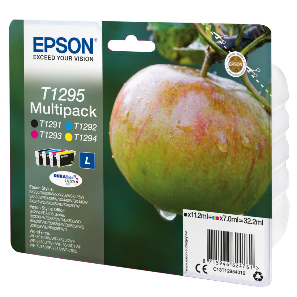 Inkjetpatrone T1295 schwarz, cyan, magenta, yellow   4 Stück EPSON C13T12954012