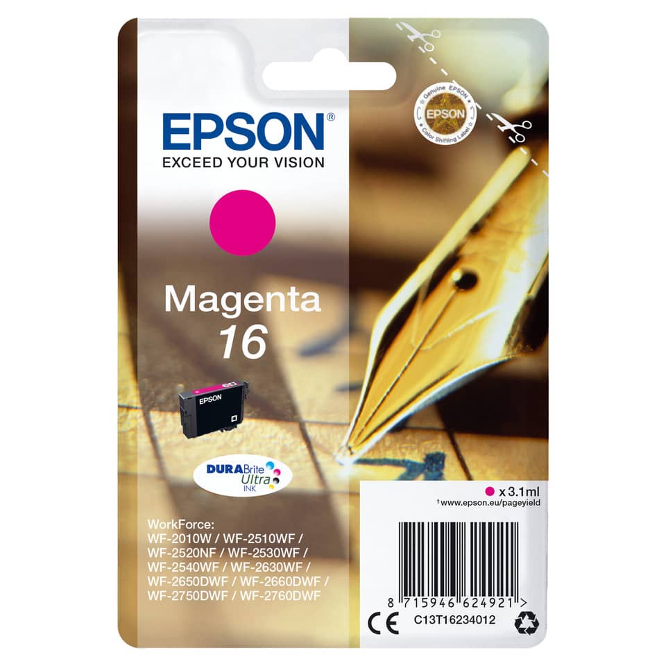Inkjetpatrone Nr. 16 magenta   3,1ml EPSON C13T16234012 EPSON C13T16234012 3,1ml