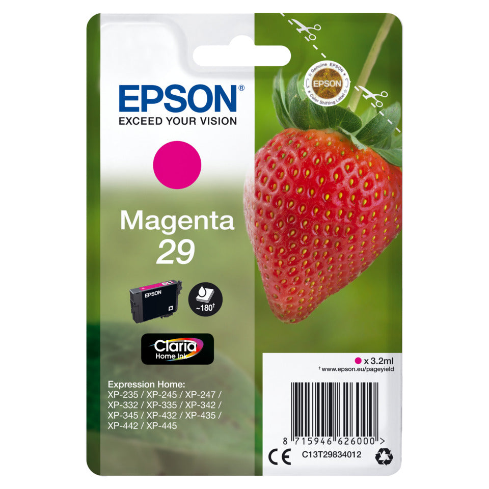 Inkjetpatrone Nr. 29 magenta   3,2ml EPSON C13T29834012 EPSON C13T29834012 3,2ml