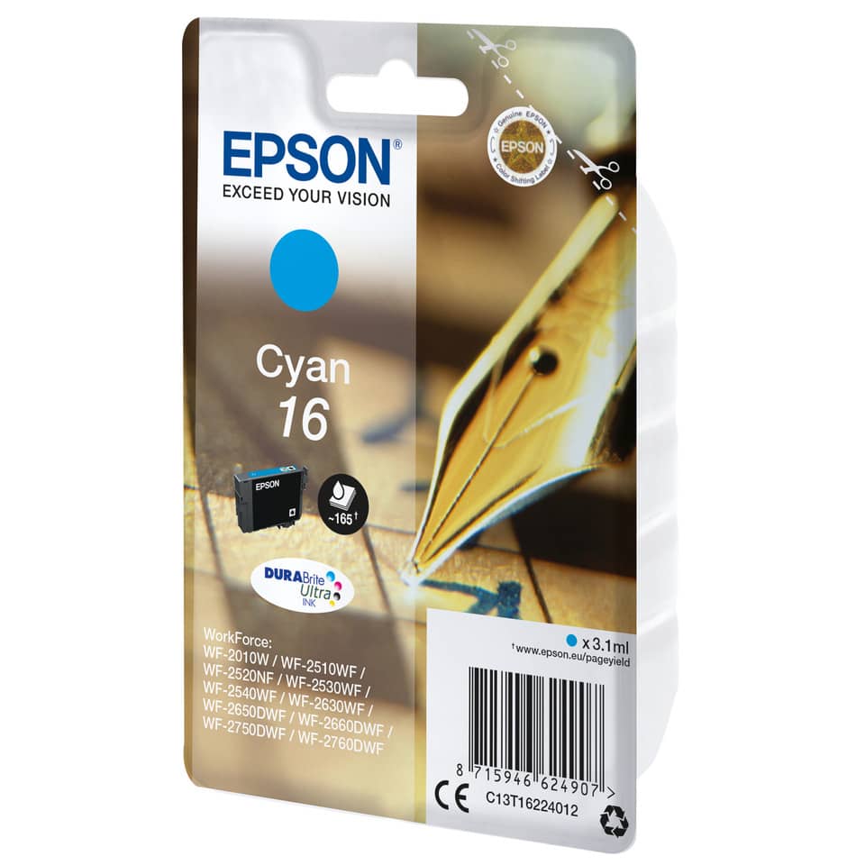 Inkjetpatrone Nr. 16 cyan   3,1ml EPSON C13T16224012 EPSON C13T16224012 3,1ml