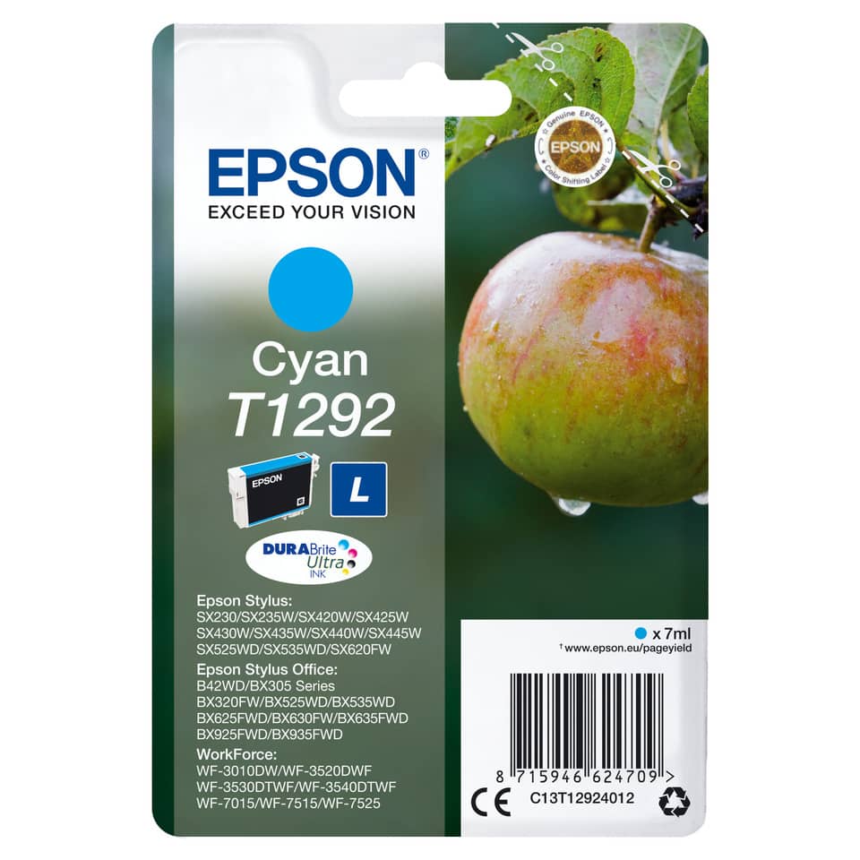 Inkjetpatrone T1292 cyan   11,2ml EPSON C13T12924012 EPSON C13T12924012 11,2ml