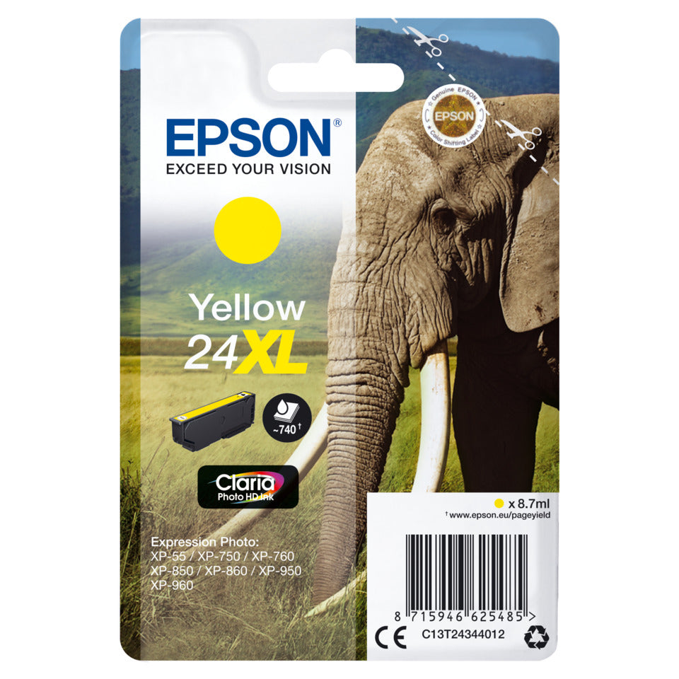 Inkjetpatrone Nr. 24XL foto yellow   8,7ml EPSON C13T24344012 EPSON C13T24344012 8,7ml