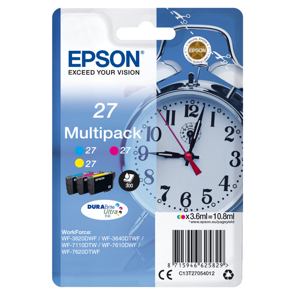Inkjetpatronen Nr. 27 cyan, magenta, yellow   Multipack EPSON C13T27054012 EPSON C13T27054012 Multipack
