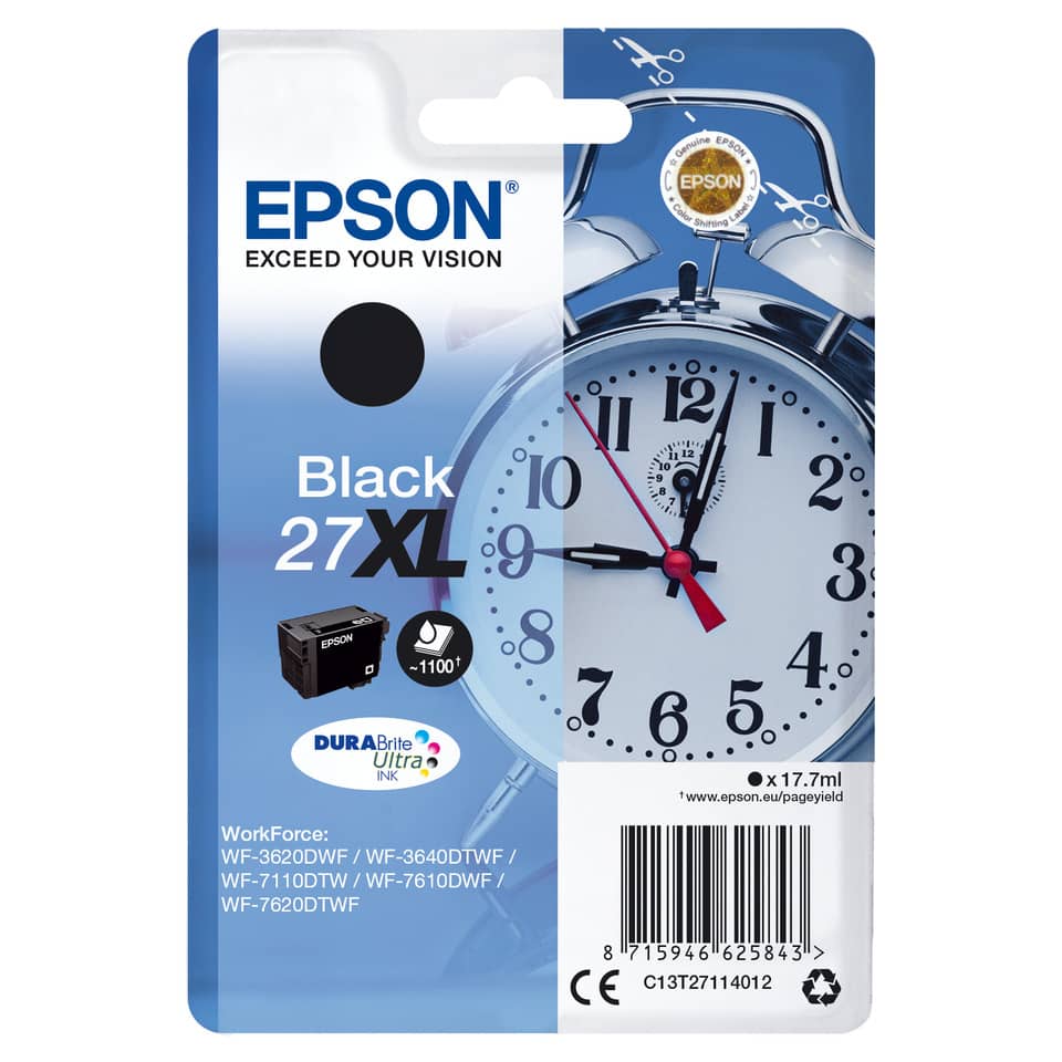 Inkjetpatrone Nr. 27XL schwarz EPSON C13T27114012